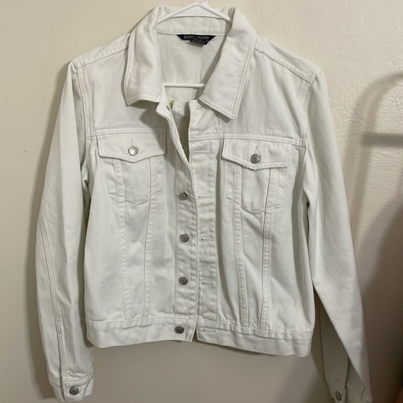 BOSTON PROPER DIY White Floral Lace Denim Jacket - Picture 5 of 6